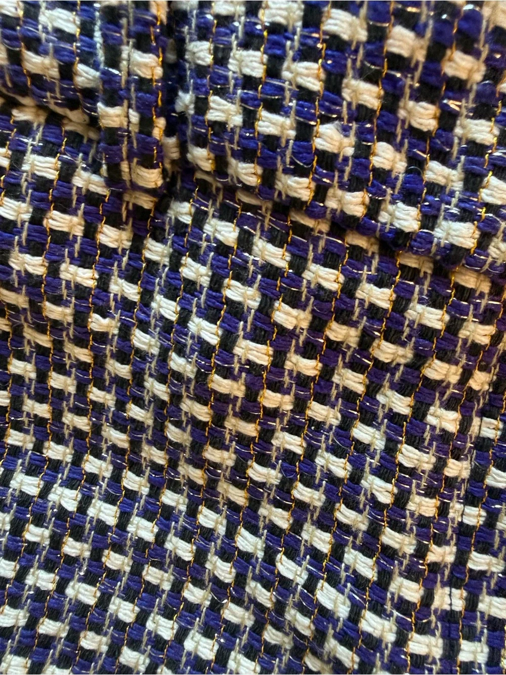 J. Crew Tweed Café Capri Pants in Purple, Black & Ivory with Metallic Threads